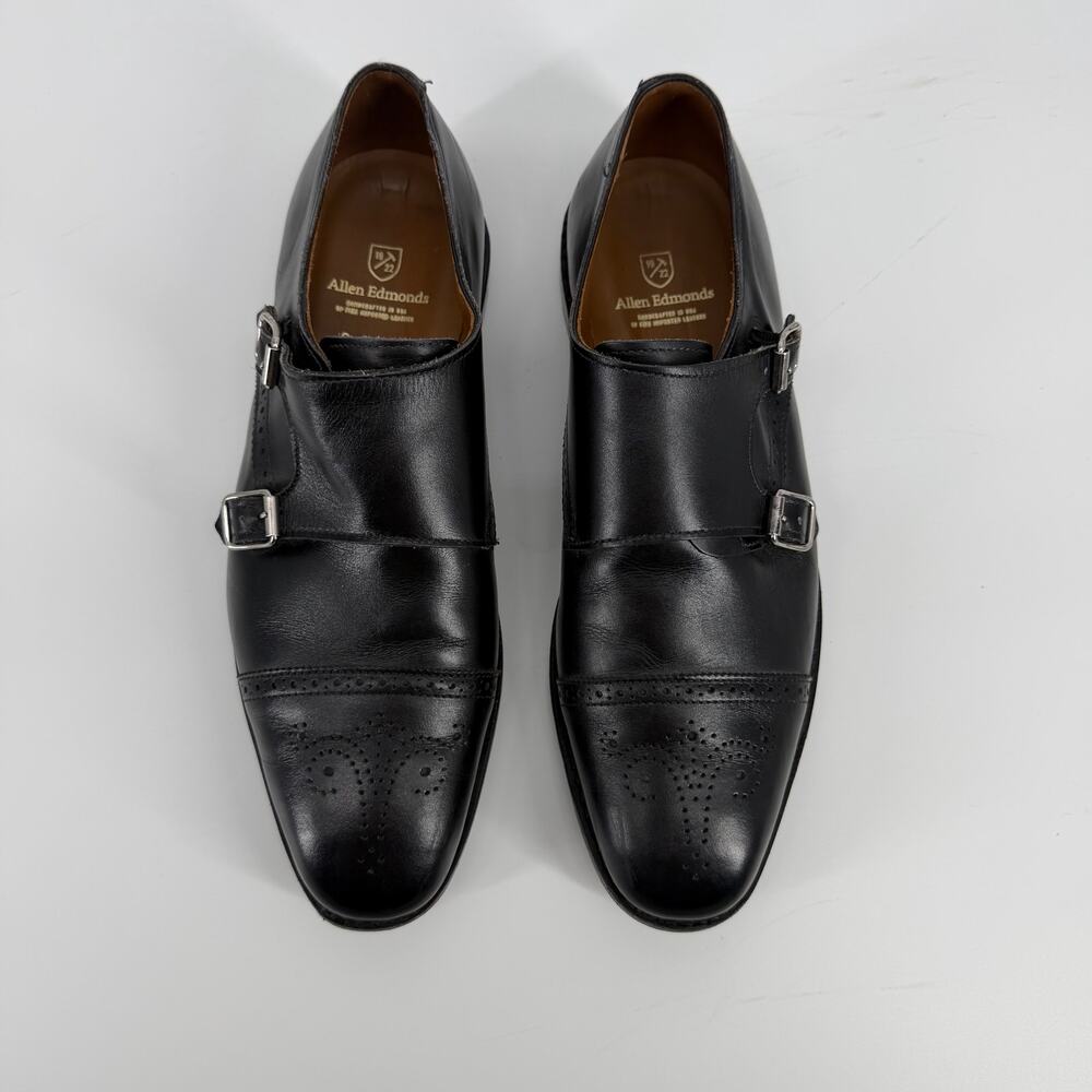 Allen Edmonds "St. John's" Double Monk Strap Bench Welt Loafers 10.5 D Black - Picture 3 of 16